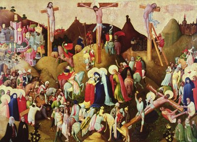 Kalvárie, darovaná kostelu St Columba rodinou Wasservass, kolem 1420-30 (panel) od Master of the Wasservass Calvary